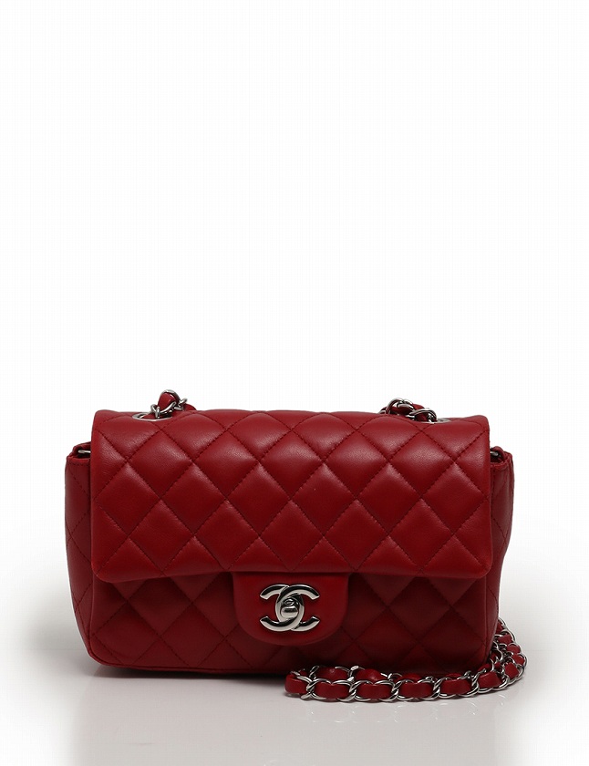 シャネル Chanel ショルダーバッグ ポシェット マトラッセ ココマーク チェーン 赤 レッド シルバー ラムレザー シリアルシール付き レディース 114 ベクトルパーク