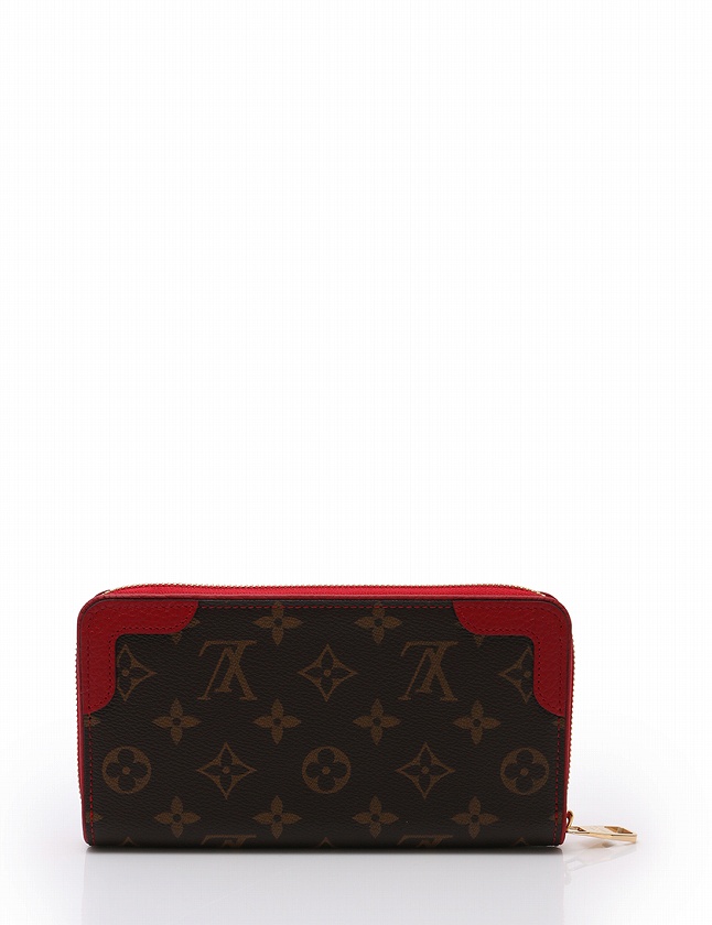 ルイヴィトン Louis Vuitton 長財布 ジッピーウォレット レティーロ ラウンドファスナー モノグラム 茶色 ブラウン スリーズ 赤 小物 Pvc レザー M 保存袋付き レディース 114 ベクトルパーク
