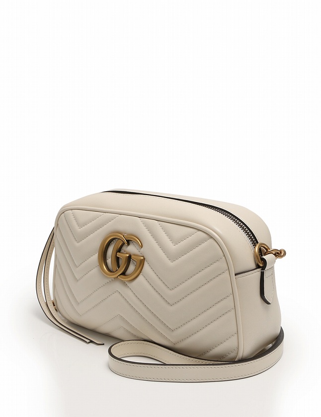グッチ GUCCI ショルダーバッグ ポシェット GGマーモント 白 