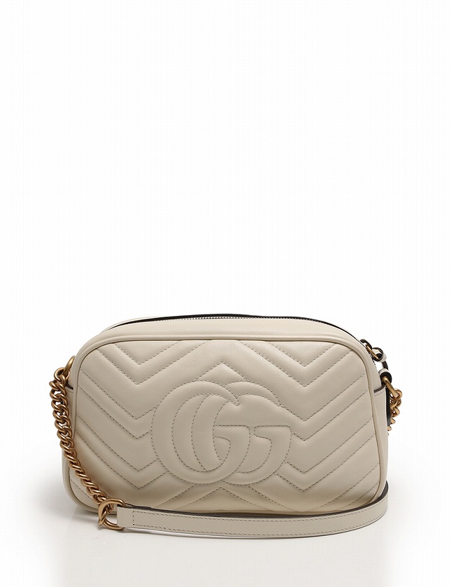 グッチ GUCCI ショルダーバッグ ポシェット GGマーモント 白 