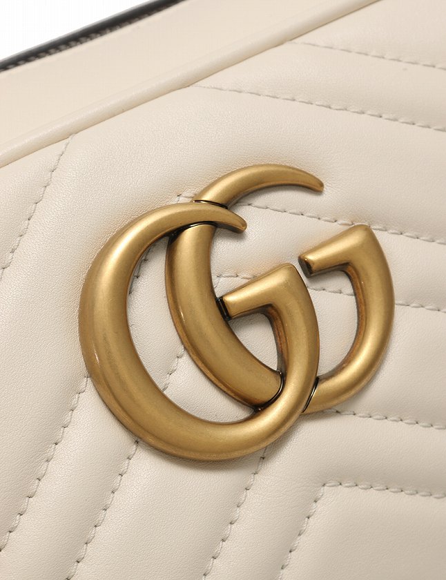 グッチ GUCCI ショルダーバッグ ポシェット GGマーモント 白