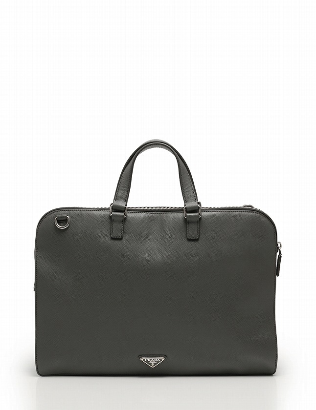 プラダ PRADA ビジネスバッグ ブリーフケース ショルダーバッグ グレー
