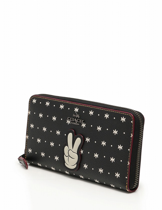 コーチ COACH 長財布 ラウンドファスナー 黒 ブラック 白 コーチ COACH 長財布 ラウンドファスナー 黒 ブラック 白