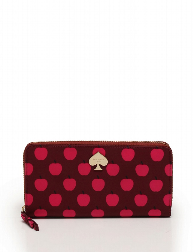 ケイトスペード KATE SPADE 長財布 ラウンドファスナー ピンク エンジ 