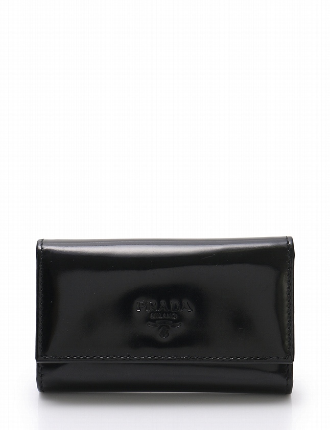 PRADA ブラックキーケース 箱・カード付き PRADA キーケース 箱 カード 黒 【公式通販】