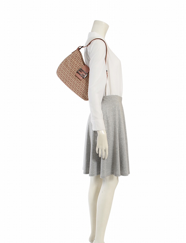 フェンディ FENDI ショルダーバッグ ハンドバッグ ズッキーノ ベージュ 