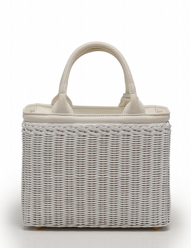 プラダ PRADA ハンドバッグ かごバッグ ショルダーバッグ ウィッカー 