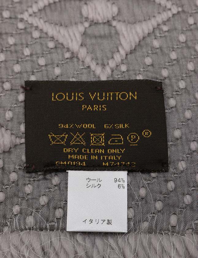 ルイヴィトン Louis Vuitton マフラー エシャルプ ロゴマニア グリペルル ライトグレー 小物 ウール シルク M 箱付き レディース 114 ベクトルパーク