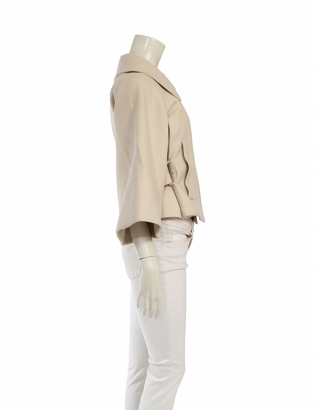 クロエ CHLOE ショートコート ベージュ M アウター 無地 38 ウール100