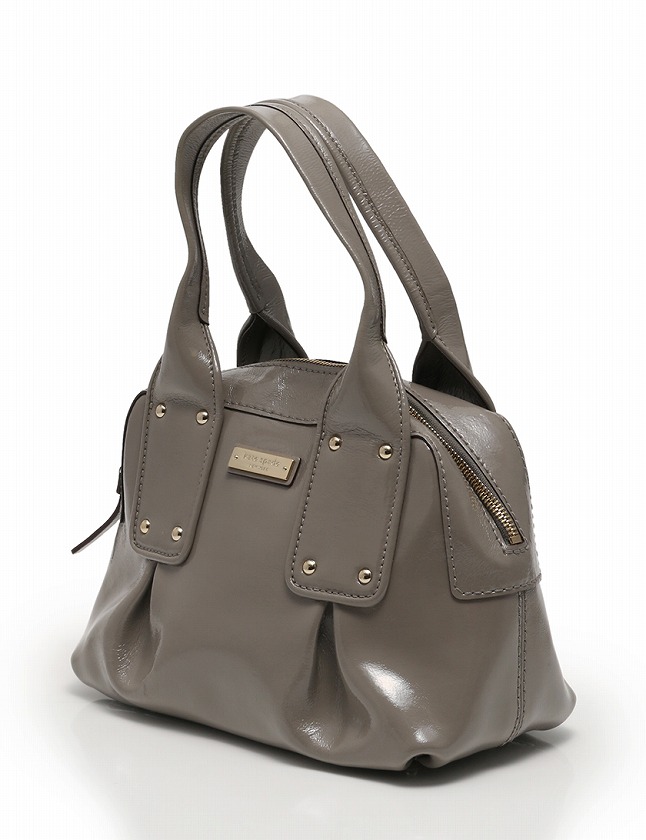 Kate Spade グレー レザー ハンドバッグ 美品 Kate Spade ハンドバッグ レザー グレー ケイトスペード 底