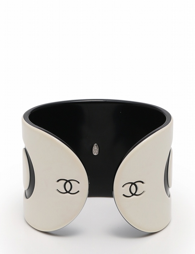 シャネル CHANEL バングル ブレスレット COCO ココマーク 02P 白 