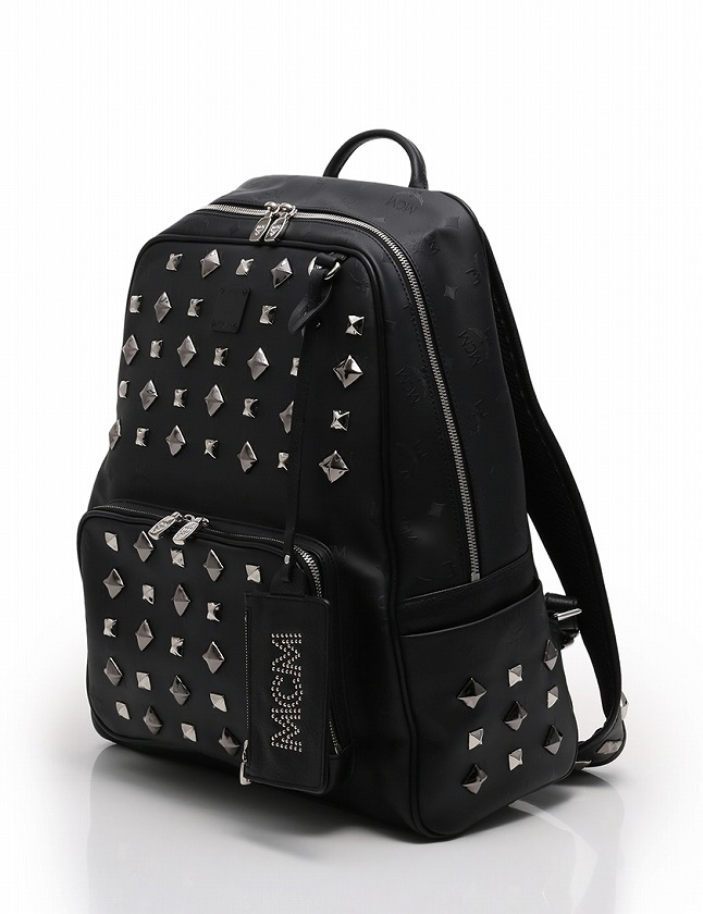 エムシーエム Mcm バックパック リュック スタッズミディアム 黒 ブラック シルバー コーティングキャンバス レザー Mmk1svh01bk001 保存袋 ギャラ付き メンズ レディース 114 ベクトルパーク
