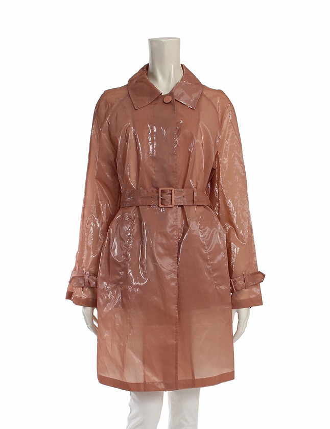 プラダスポーツ PRADA SPORT レインコート 雨具 ステンカラー ピンク S 