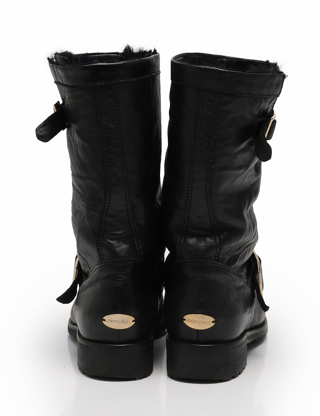 ジミーチュウ JIMMY CHOO エンジニアブーツ 黒 ブラック 23cm シューズ 