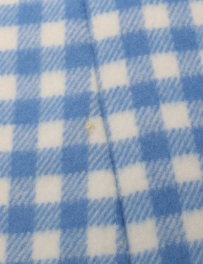 プラダ PRADA スカート 水色 白 M ボトムス ミニ丈 台形 ギンガム