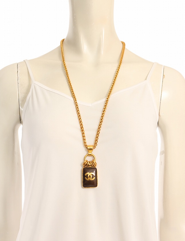 シャネル CHANEL ネックレス ロング ヴィンテージ ココマーク ゴールド 