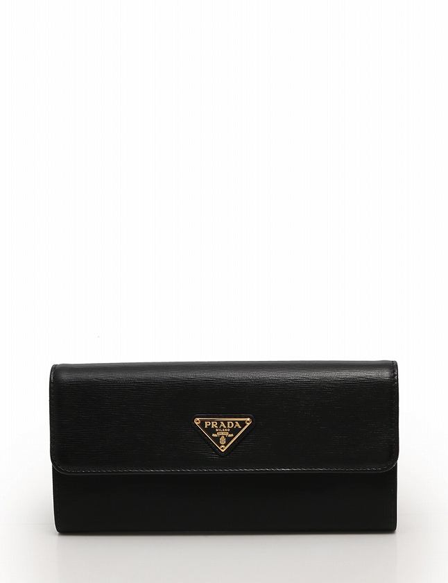 プラダ PRADA 長財布 二つ折り 黒 ブラック 小物 ナイロン レザー 