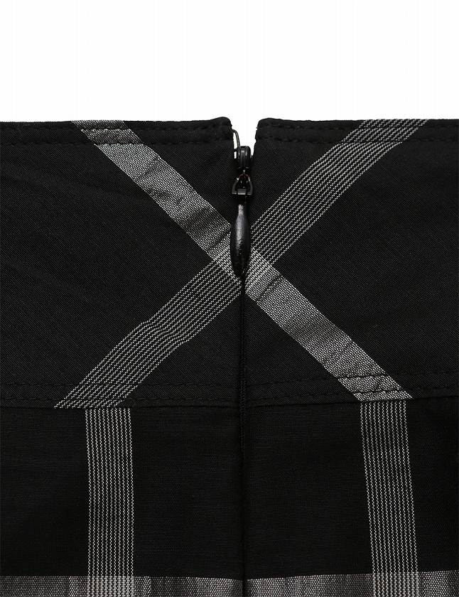 BURBERRY バーバリー 38 スカート シルク チェック ひざ丈 フレア