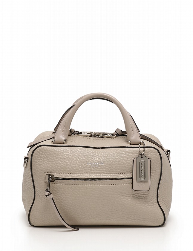 コーチ COACH ハンドバッグ ショルダーバッグ グレーベージュ レザー