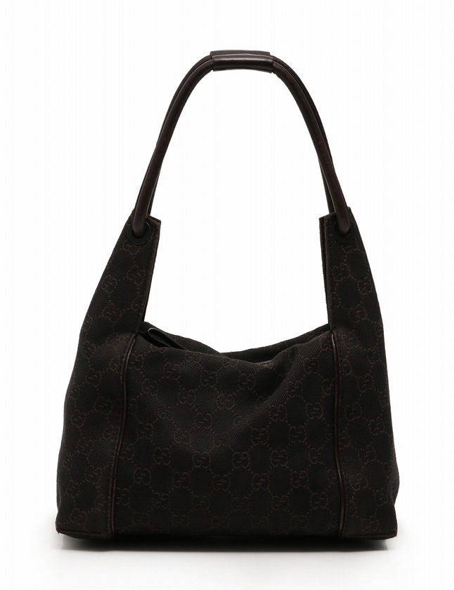 グッチ GUCCI ショルダーバッグ GG柄 ダークブラウン 茶色 キャンバス 