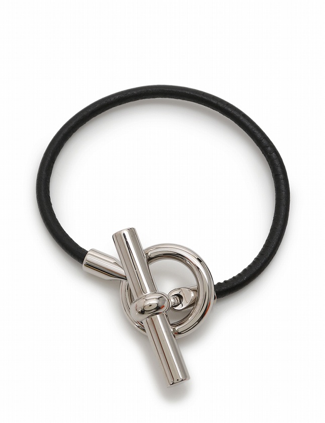 エルメス HERMES ブレスレット グレナン 黒 ブラック シルバー 