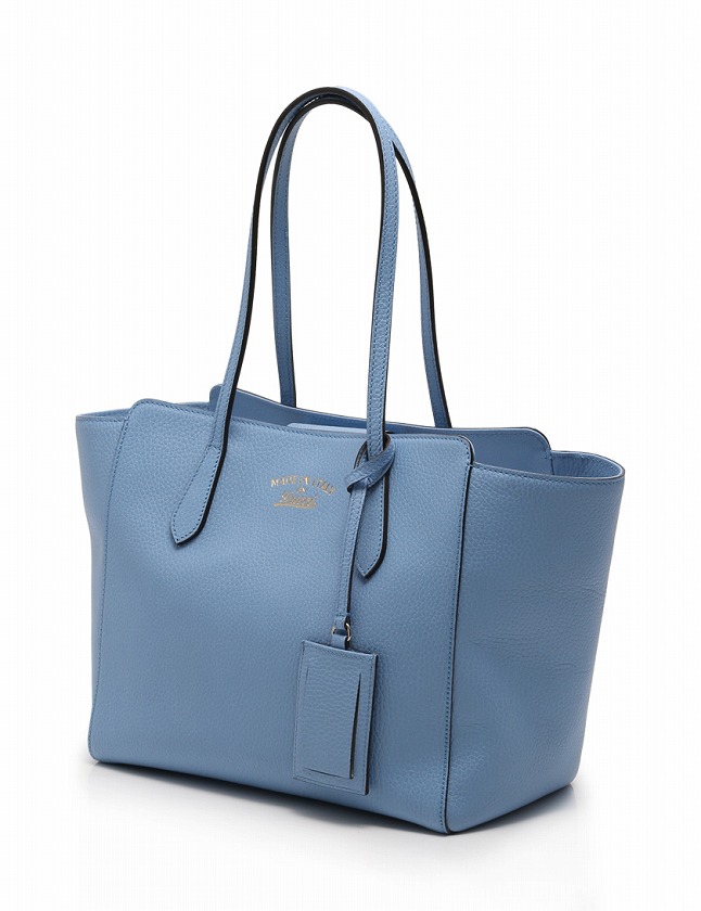 GUCCI トートバッグ 肩掛け スウィング インターロッキング ブルー レザー ✨希少✨】グッチ トートバッグ スウィング レザー ターコイズブルー