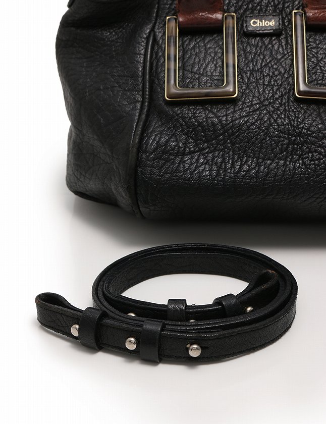 クロエ CHLOE ハンドバッグ ショルダーバッグ エテル 黒 ブラック 茶色