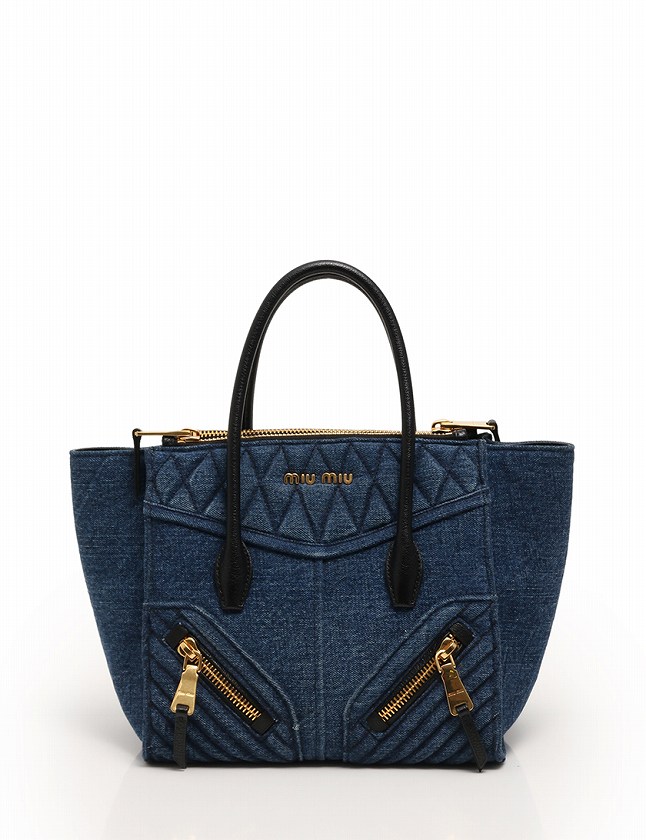 ミュウミュウ miumiu ハンドバッグ ショルダーバッグ デニムバイカー  