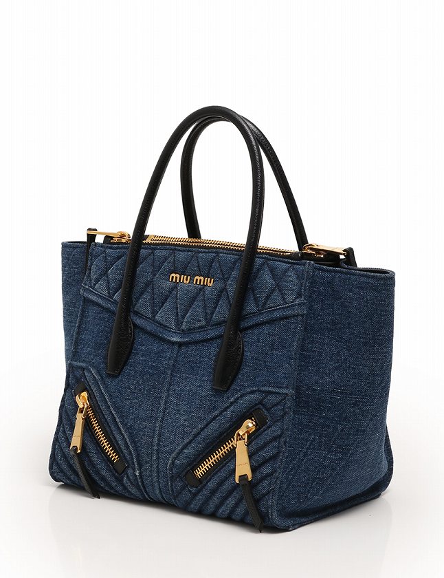 MIU MIU デニムキルティングハンドバッグ MIU MIU デニムキルティングバッグ MIU MIU(ミュウミュウ