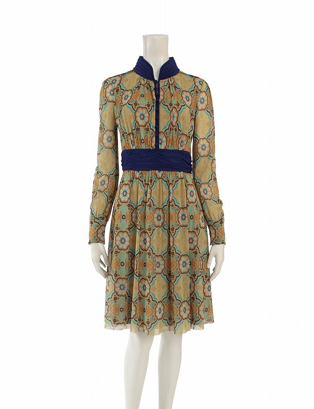 ヴィヴィアンタム VIVIENNE TAM ワンピース ベージュ 青 マルチカラー 