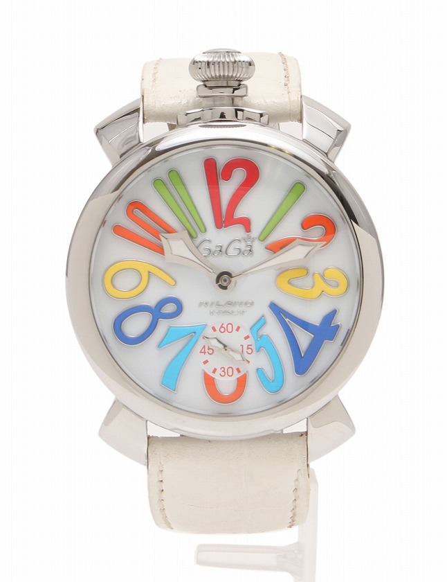 ガガミラノ GaGa MILANO 腕時計 マヌアーレ48mm シルバー白 マルチ 