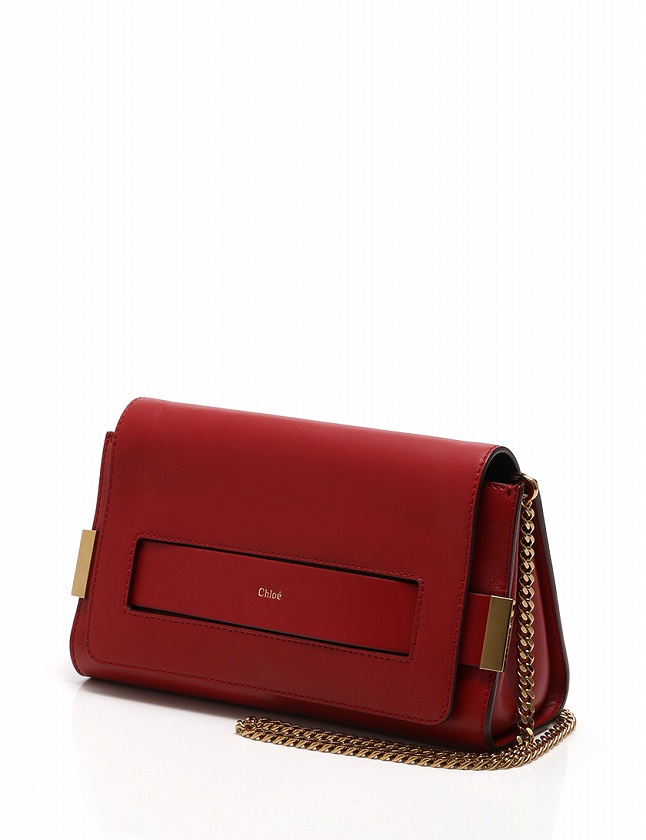 クロエ CHLOE ショルダーバッグ ポシェット エル チェーン 赤 レッド 