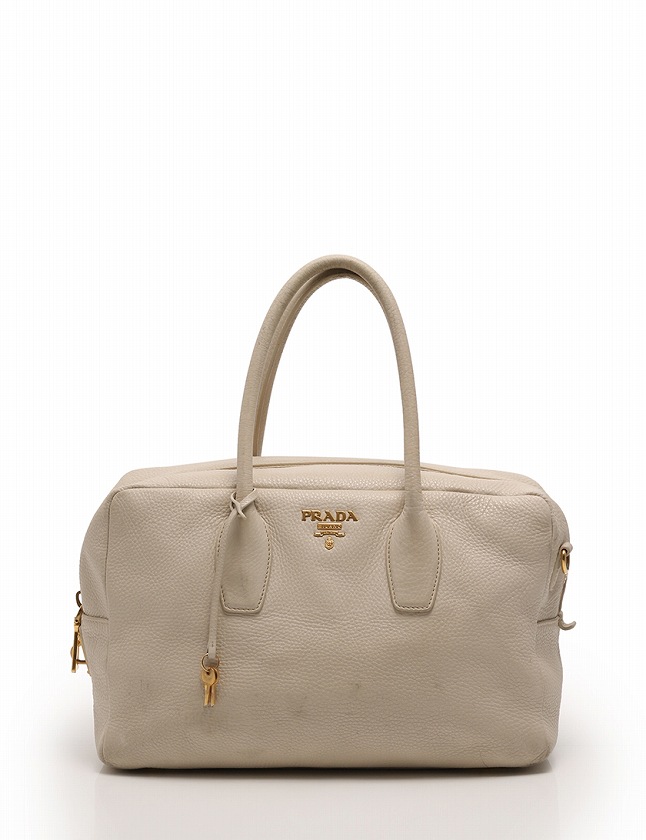 プラダ PRADA ハンドバッグ ショルダーバッグ アイボリー 白 ゴールド 