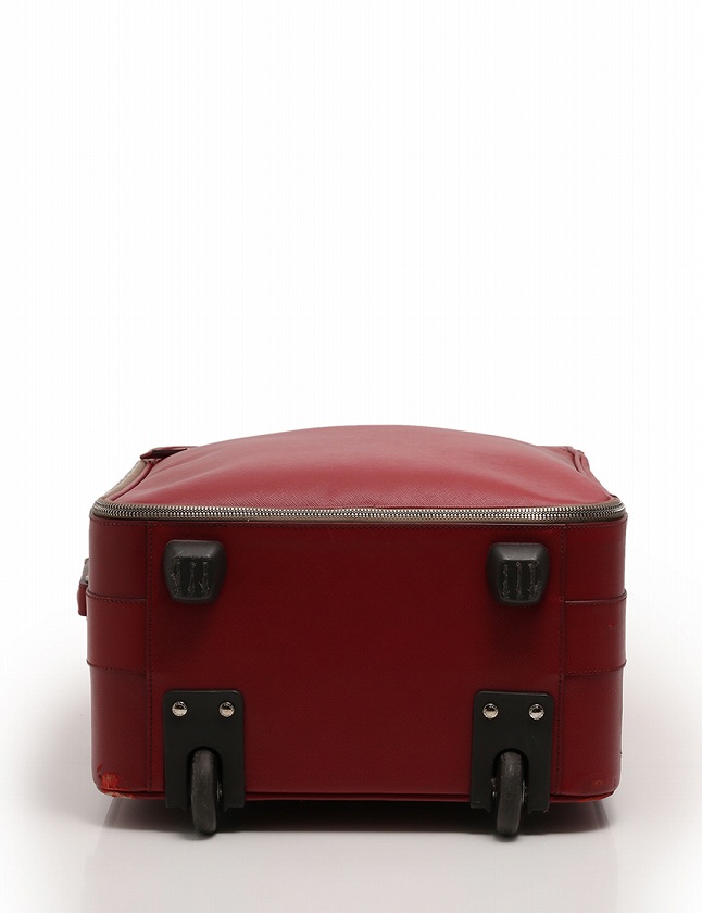 PRADA プラダ トライアングルロゴ キャリーケース サフィアーノ レッド