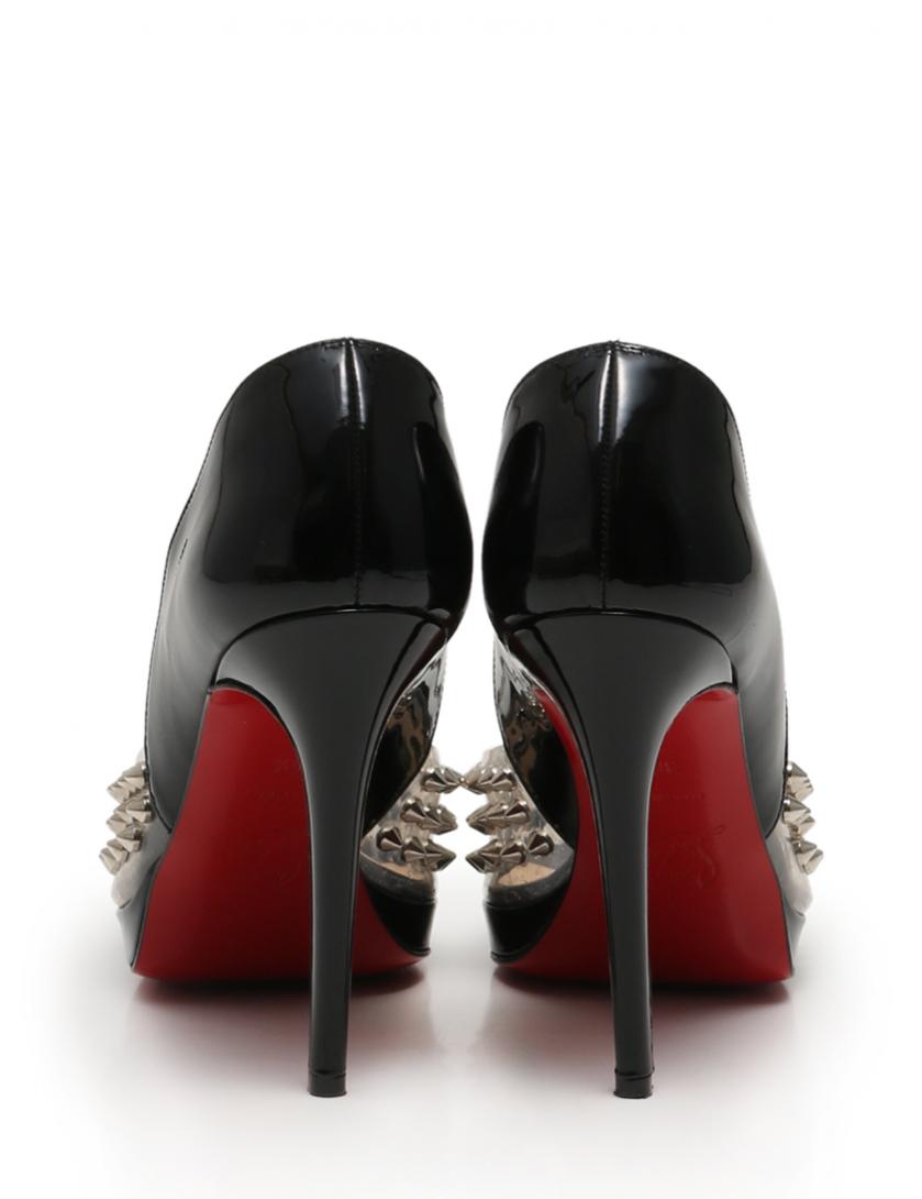 Christian Louboutin 黒 オープントゥ パンプス EU35 Christian Louboutin クリスチャンルブタン オープントゥ