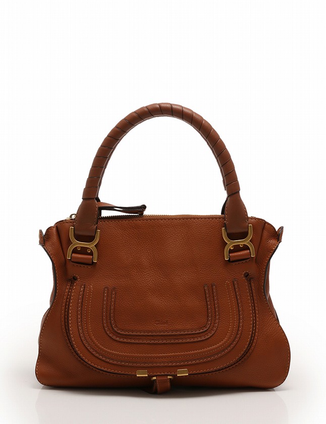 Chloé ブラウンレザー ハンドバッグ 保存袋付き CHLOE ☆ ロゴ レザー