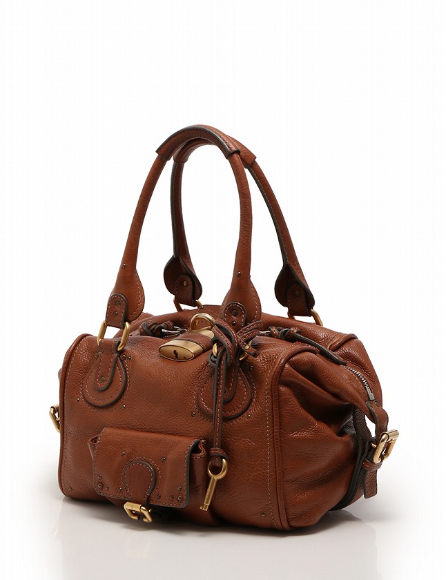 Chloé ブラウンレザー ハンドバッグ 保存袋付き