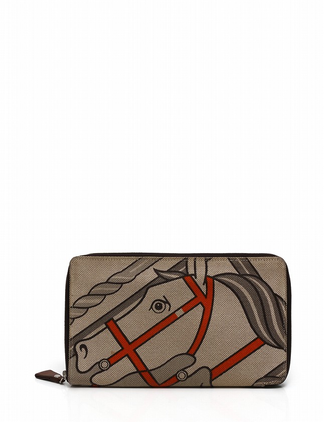 エルメス HERMES 長財布 スティープル GM ラウンドファスナー ベージュ 