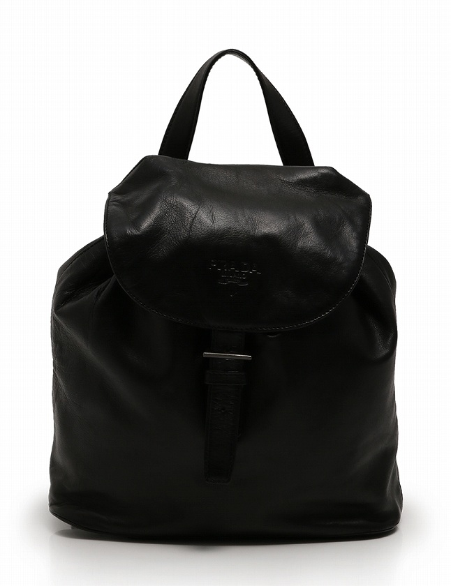 プラダ PRADA リュック バックパック 黒 ブラック レザー NAPPA CATENA 