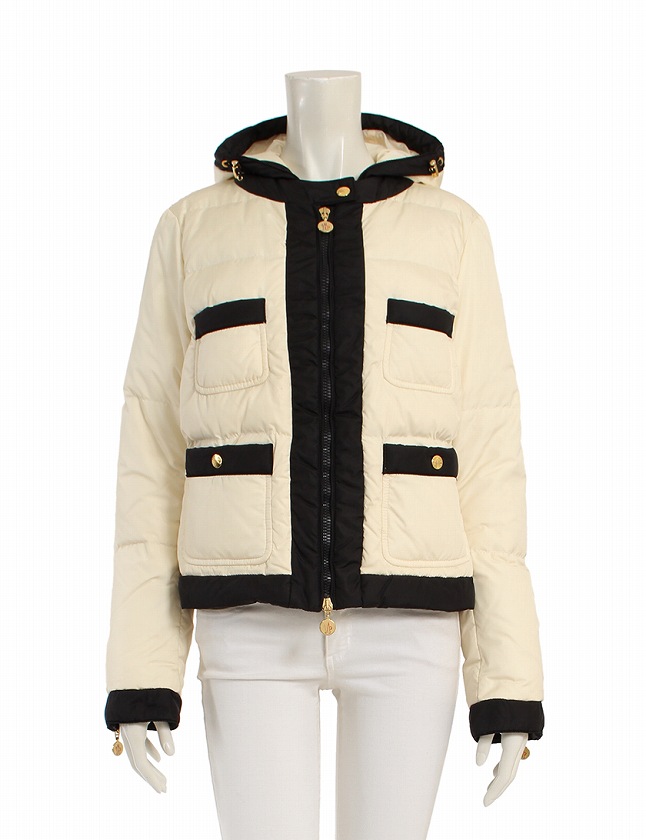 モンクレール MONCLER ダウンジャケット チャンス アイボリー 白 黒  