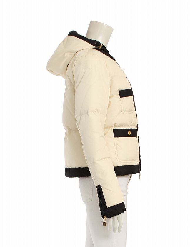 モンクレール MONCLER ダウンジャケット チャンス アイボリー 白 黒 