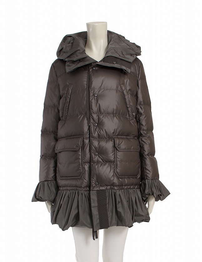 モンクレール MONCLER ダウンコート ロングコート セリ グレー L 