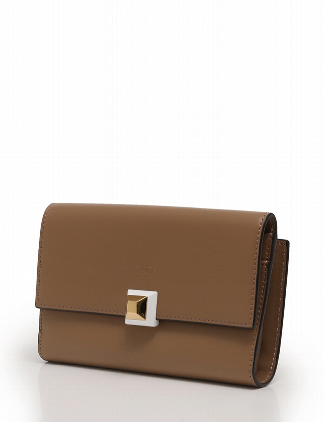 フェンディ FENDI 財布 三つ折り Wホック ミディアムウォレット ダーク 