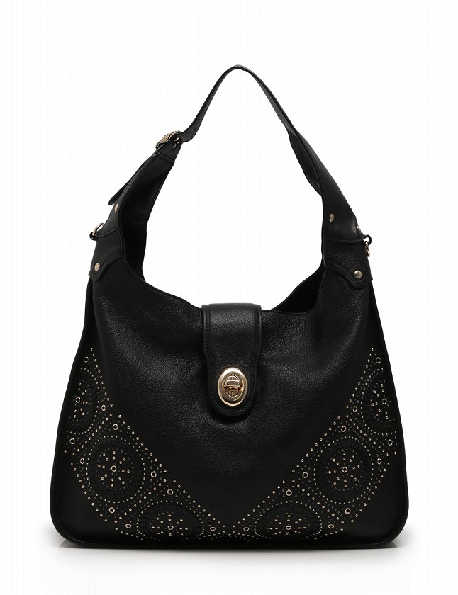 コーチ COACH ショルダーバッグ ミニ スタッズ ライダー ホーボー 黒 