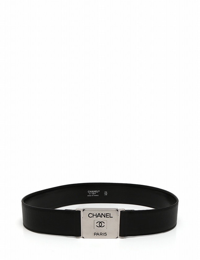 CHANEL(シャネル) ベルト - シルバー×黒