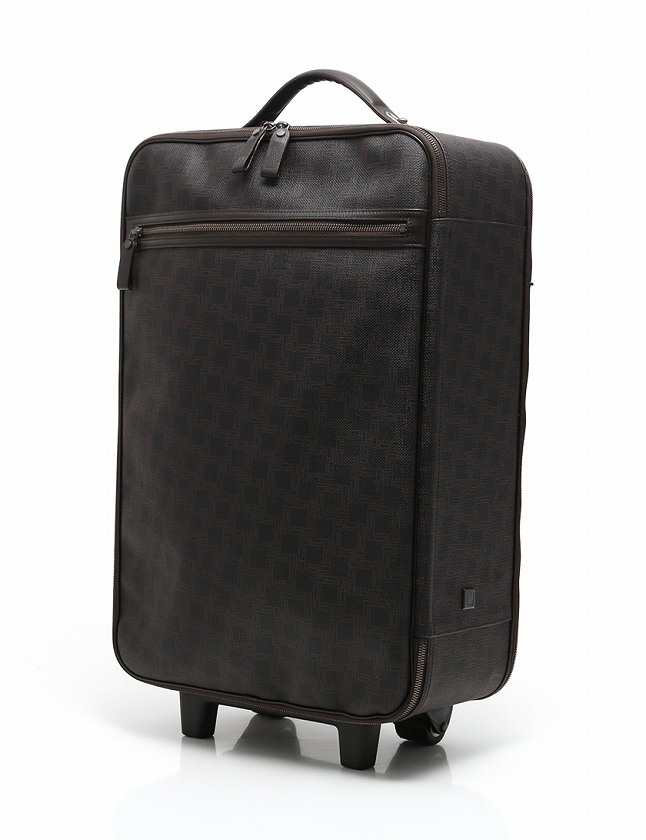 ダンヒル Dunhill キャリーケース スーツケース ダークブラウン 黒 Pvc レザー メンズ 114 ベクトルパーク