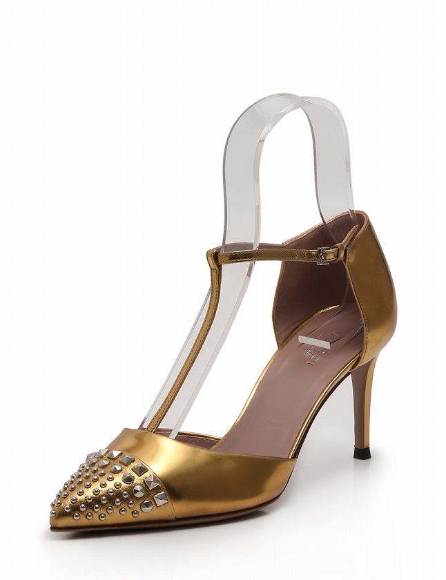 Gucci / グッチゴールドサンダル パンプス37.5 / 24.5cm