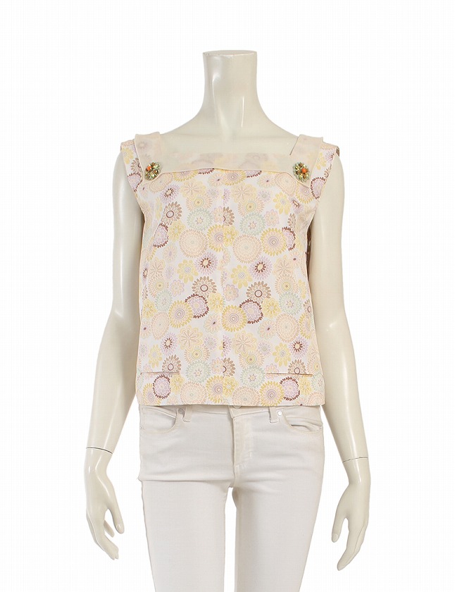 ルイヴィトン LOUIS VUITTON シャツ ブラウス 白 マルチカラー M 