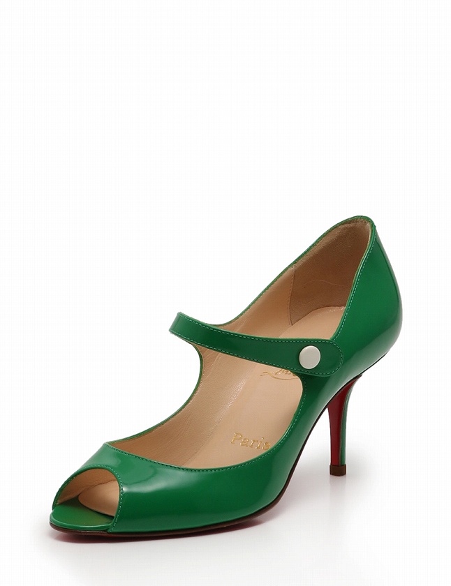 クリスチャンルブタン Christian louboutin パンプス ヒール 緑 