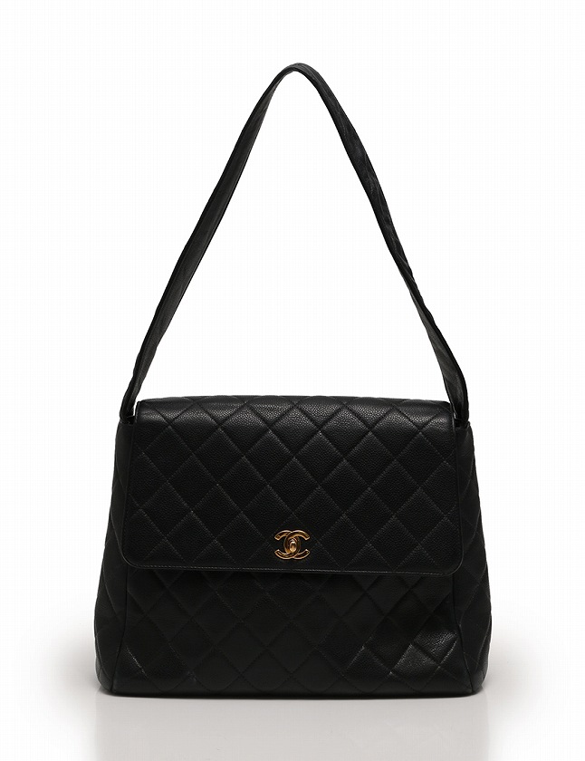 シャネル CHANEL ショルダーバッグ マトラッセ ココマーク 黒 ブラック 